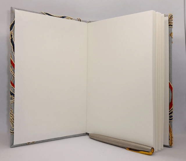 Notebook, A5 Hardback Embroidered Fabric Covered Journal, Sketchbook