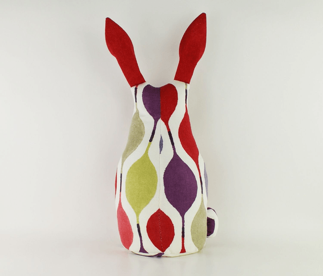 Bunny Rabbit Doorstop, Boho Style Hand Embroidered Bunny Doorstop, Unique Handmade Cotton Rabbit Bookend, House Warming Gift, Made in UK