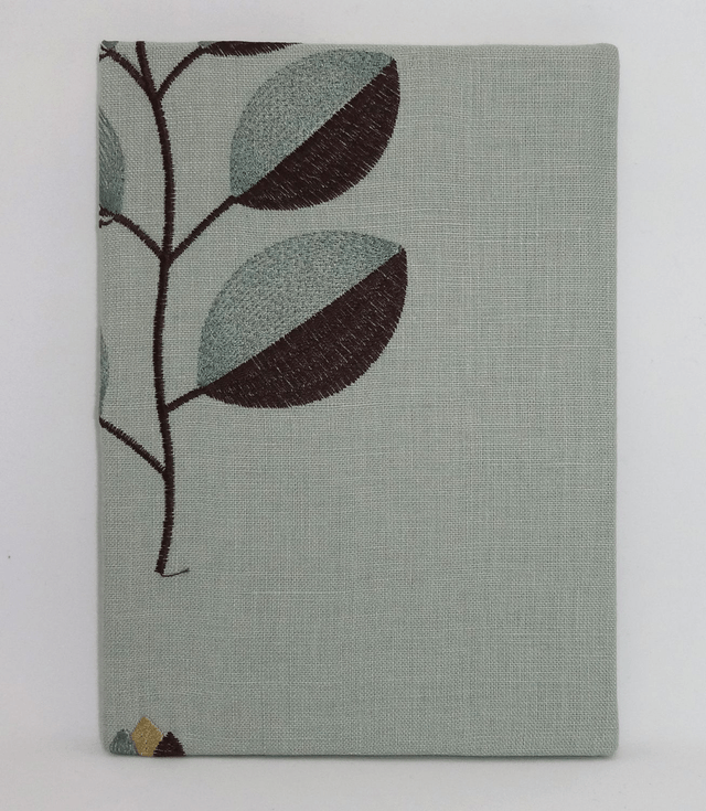 Art Deco A5 Fabric Covered Travel Journal, Embroidered Hardback Sketchbook