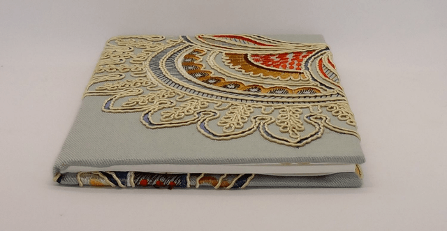 Notebook, A5 Hardback Embroidered Fabric Covered Journal, Sketchbook