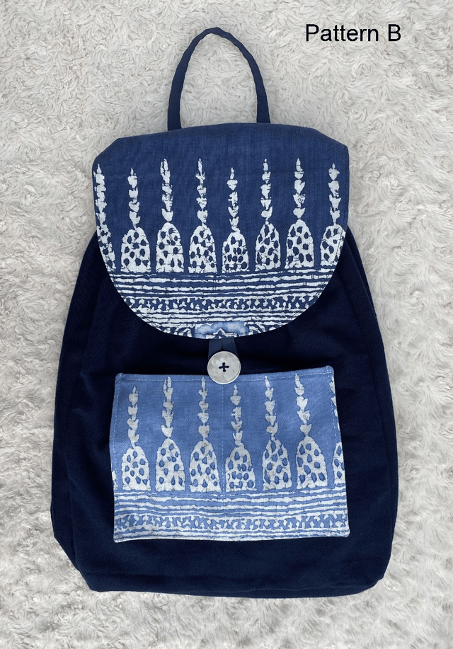 Blue Fabric Backpack; Handmade Denim Backpack; Boho Festival Rucksack; School Bag; Swimming Bag; Gym Backpack