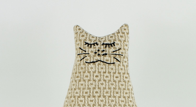 Unique Hand Embroidered Fabric Doorstop or Bookend, Handmade in UK