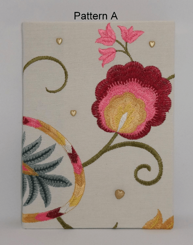 Linen Covered A5 Embroidered Artists Watercolour Sketchbook 