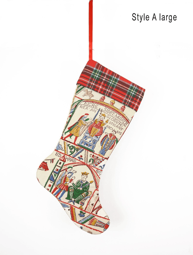 Vintage Bayeux Tapestry Print Christmas Stockings
