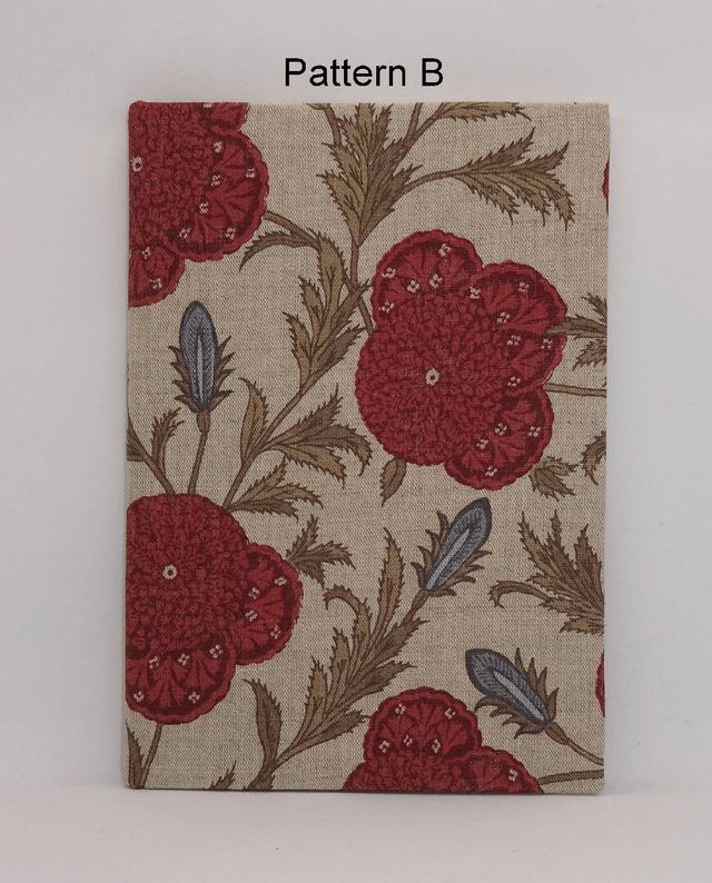 Unique A5 Printed Linen Covered Hardback Sketchbook, Travel Journal, Notebook