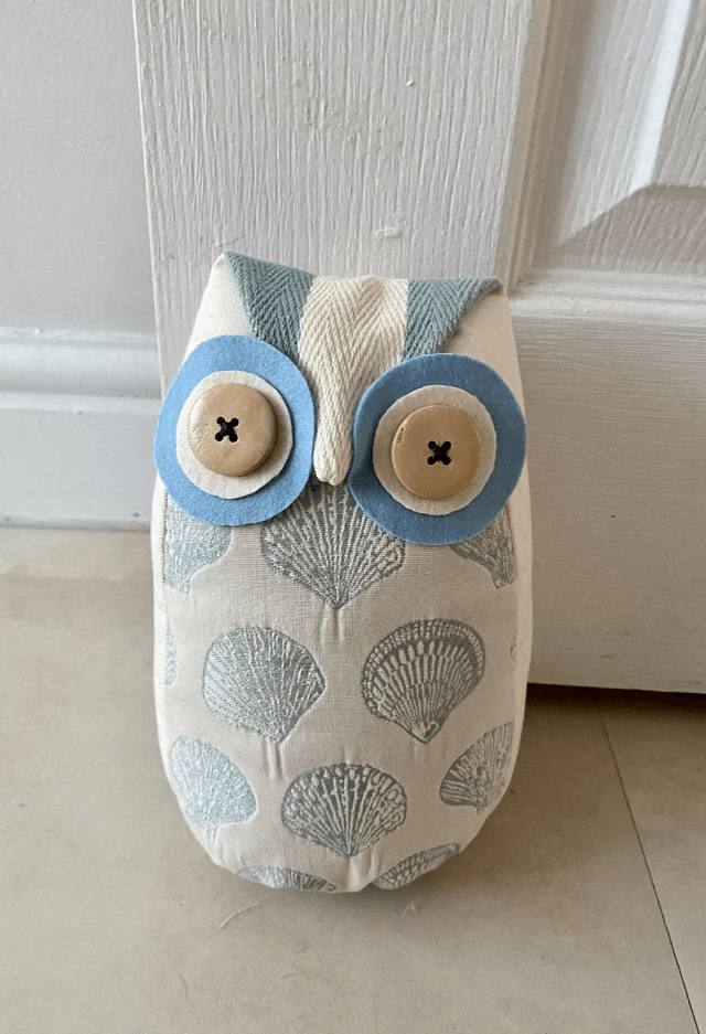 Boho Owl Doorstop with a FREE baby owl; Owl Ornament; Nature Lover, Handmade Owl Bookend, Unique Owl made in UK