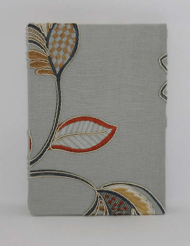 Notebook, A5 Hardback Embroidered Fabric Covered Journal, Sketchbook