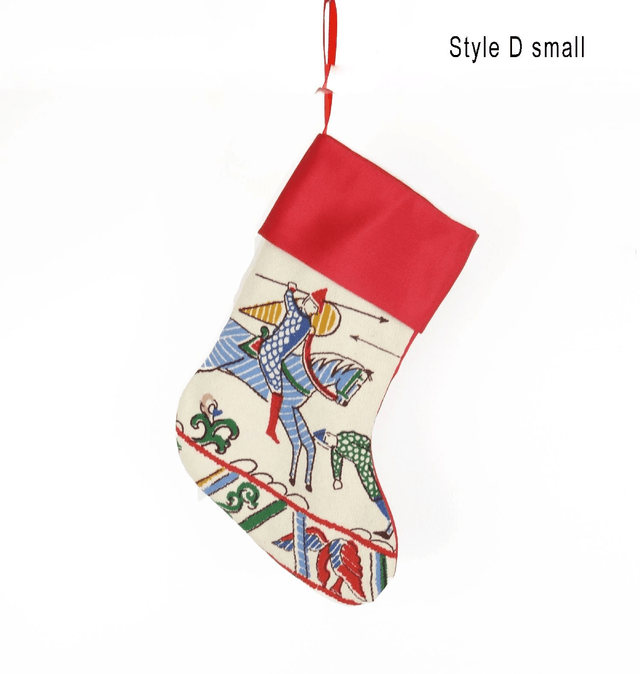 Vintage Bayeux Tapestry Print Christmas Stockings