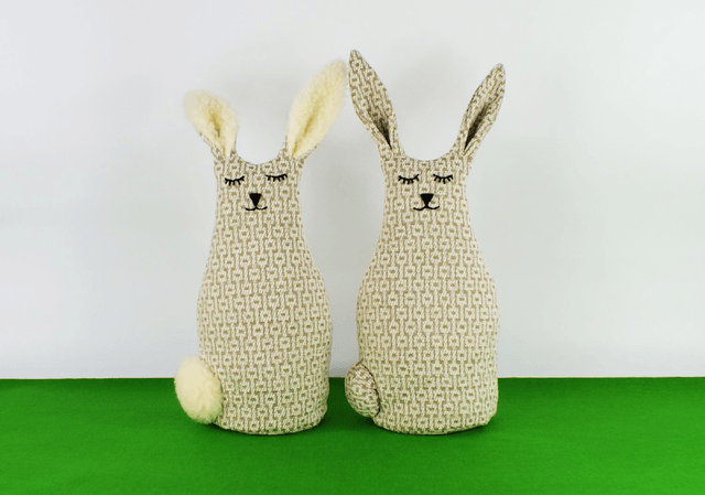 Handmade Bunny Rabbit Doorstop, Handmade in UK, Unique Stylish Fabric Bookends, Easter Bunny Decor, Childs Room Decor
