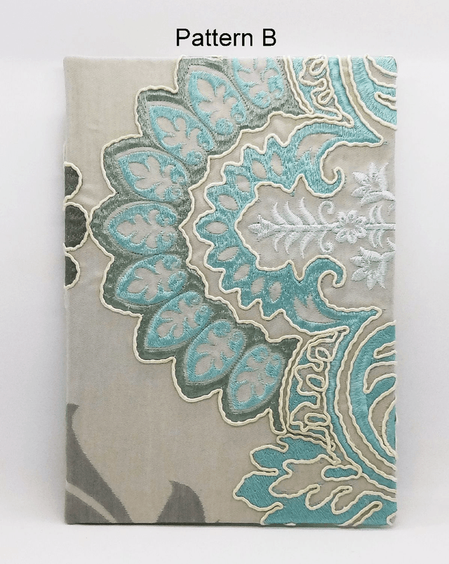 Notebook, A5 Hardback Embroidered Fabric Covered Journal, Sketchbook