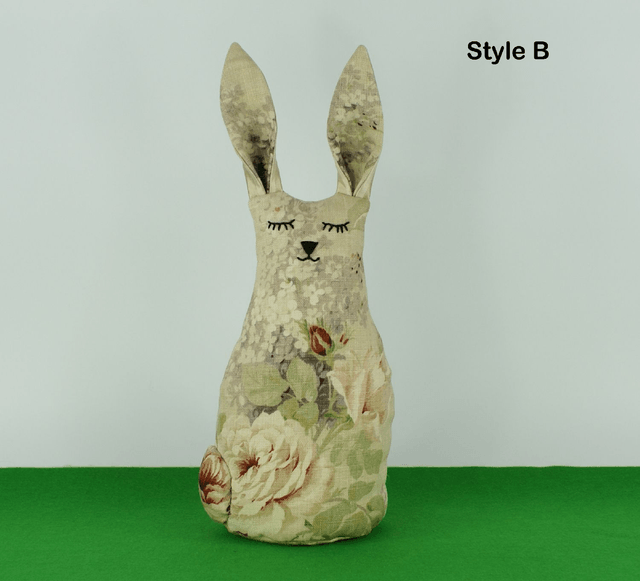 Vintage Floral Print Fabric Doorstop, Handmade Bunny Doorstop, Hand Embroidered Rabbit, Rabbit Bookend Gift; Mother's Day Gift; Made in UK