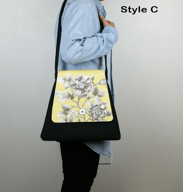 Unique Handmade Linen Shoulder Handbag; Flower Pattern Shoulder Strap Bag; 60s Handbag; Retro Shoulder Bag; 70s Linen Shoulder Bag, Boho Bag Active