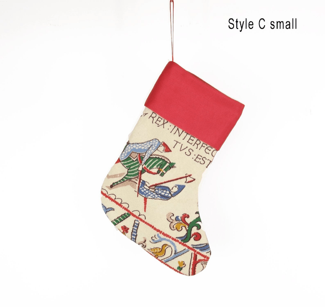 Vintage Bayeux Tapestry Print Christmas Stockings