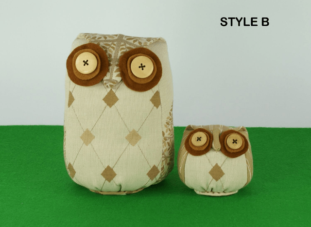 Boho Owl Doorstop with a FREE baby owl; Owl Ornament; Handmade Owl Bookend, Unique Owl Handmade in UK, 