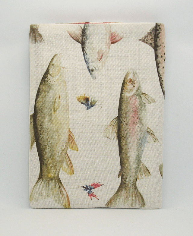 Padded Book Sleeve, Medium Sized Foam Padded Book Protector, Book Cover with Chicken, Fish and Partridge, Book Pouch Gift, Kindle Sleeve