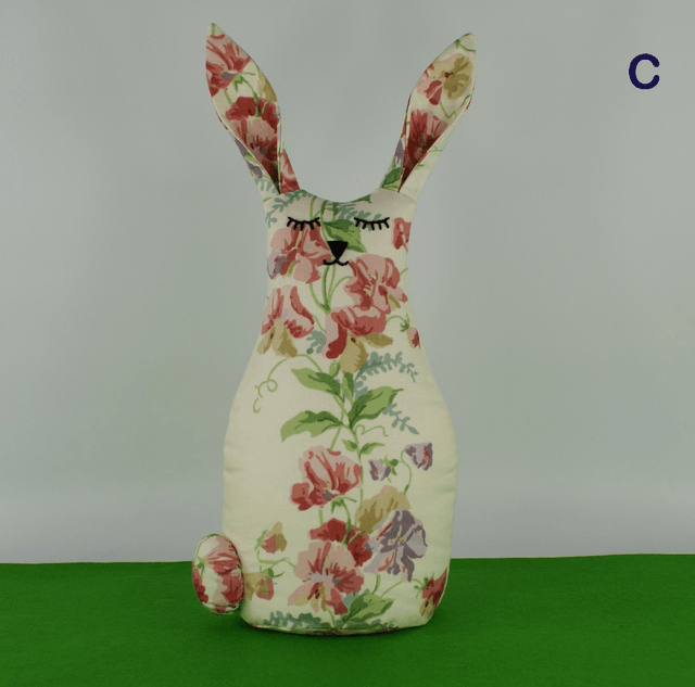 Sweet pea Spring Bunny Decor, Retro hand-embroidered Bunny Rabbit Doorstop, Bunny Bookend, Easter Gift, Handmade in UK