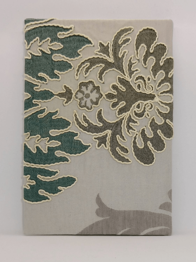 Notebook, A5 Hardback Embroidered Fabric Covered Journal, Sketchbook
