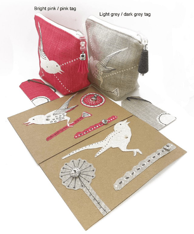 Makeup Bag Gift Set, Linen Cosmetic bag, Eco Friendly Phone Accessories Bag, Travel Bag Gift Set, Gift Set with Bag Card Envelope Tag