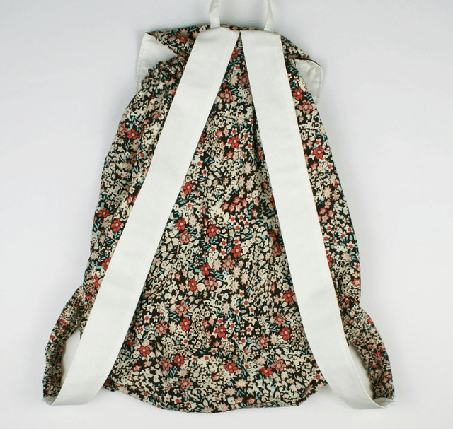 Personalised Eco Floral Handmade Fabric Backpack; Spring Rucksack; Teens Backpack; Swimming Bag; Gym Bag; Unique School Backpack