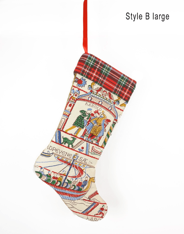 Vintage Bayeux Tapestry Print Christmas Stockings