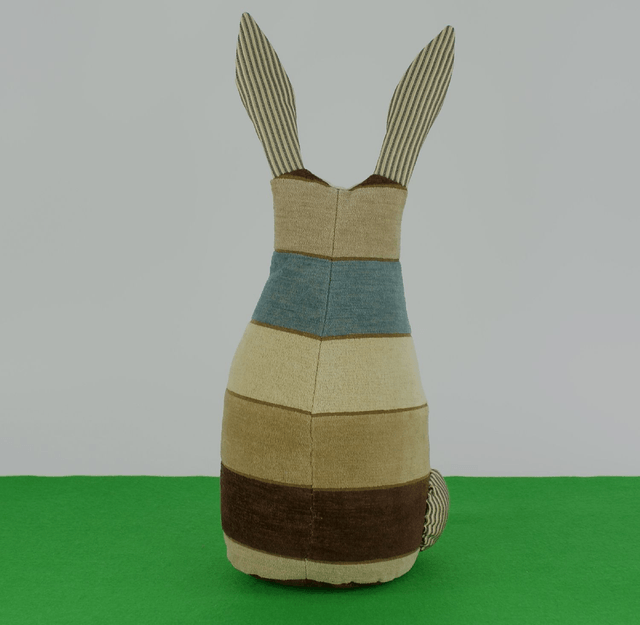 Easter Bunny, Rabbit Doorstop Hand Embroidered Linen, Unique Handmade Cotton Bunny Rabbit Bookend,