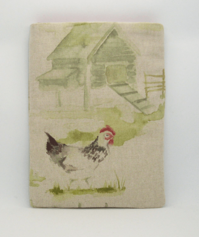 Padded Book Sleeve, Medium Sized Foam Padded Book Protector, Book Cover with Chicken, Fish and Partridge, Book Pouch Gift, Kindle Sleeve