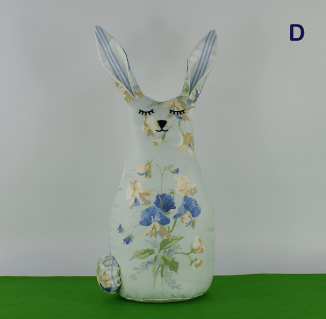 Sweet pea Spring Bunny Decor, Retro hand-embroidered Bunny Rabbit Doorstop, Bunny Bookend, Easter Gift, Handmade in UK