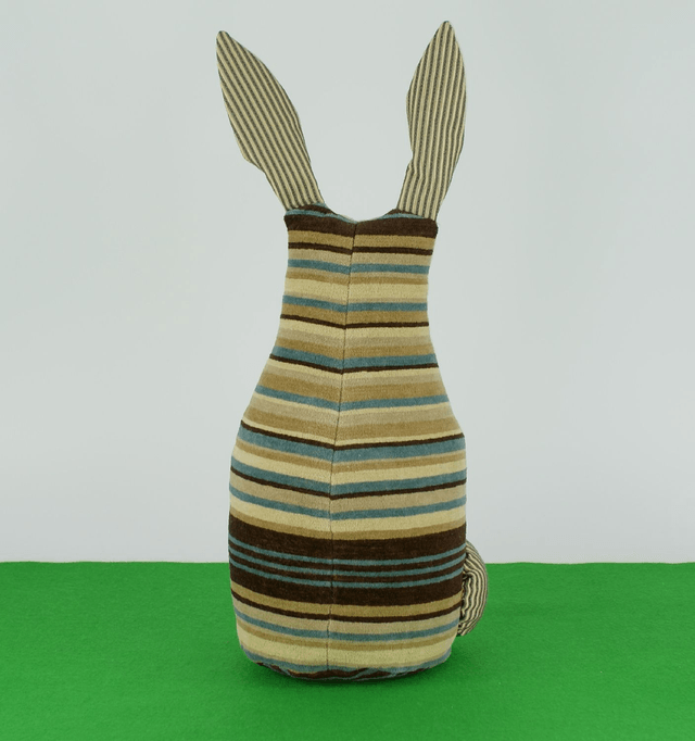 Easter Bunny, Rabbit Doorstop Hand Embroidered Linen, Unique Handmade Cotton Bunny Rabbit Bookend,