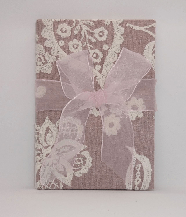 A5 Embroidered Cotton Hardback Travel Journal, Sketchbook, Notebook