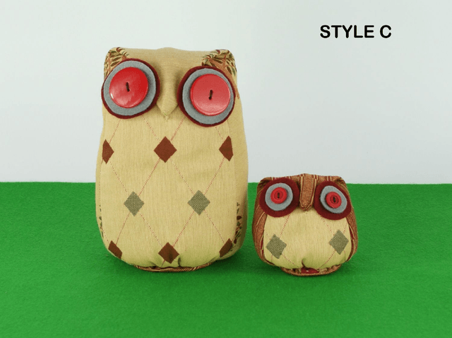 Boho Owl Doorstop with a FREE baby owl; Owl Ornament; Handmade Owl Bookend, Unique Owl Handmade in UK, 