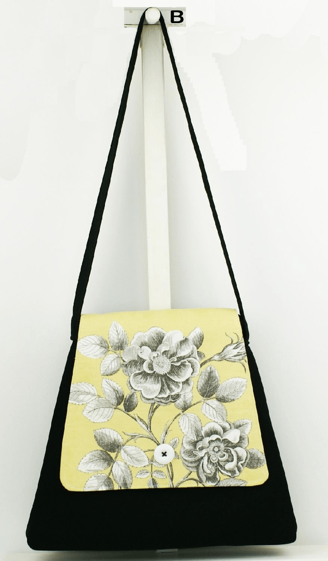 Unique Handmade Linen Shoulder Handbag; Flower Pattern Shoulder Strap Bag; 60s Handbag; Retro Shoulder Bag; 70s Linen Shoulder Bag, Boho Bag Active