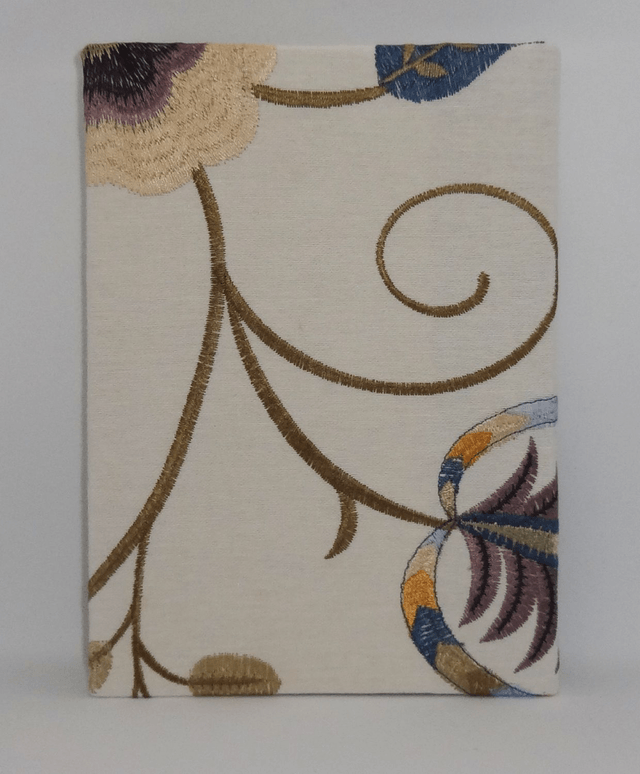Linen Covered A5 Embroidered Artists Watercolour Sketchbook 