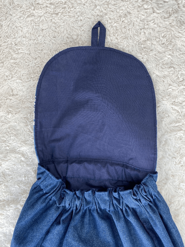 Blue Fabric Backpack; Handmade Denim Backpack; Boho Festival Rucksack; School Bag; Swimming Bag; Gym Backpack
