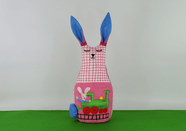 Designers Guild Fabric Bunny Rabbit Doorstop, Bunny Bookend, House Warming Gift, Easter Gift, Made in UK