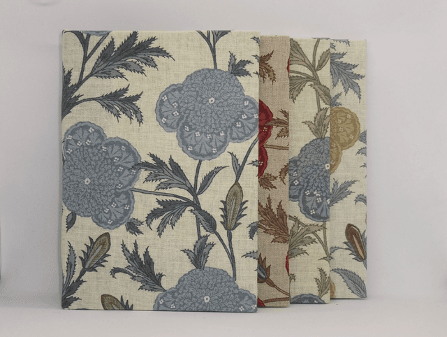 Unique A5 Printed Linen Covered Hardback Sketchbook, Travel Journal, Notebook
